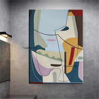 Hand Painted Abstract Oil Paintings Art Wall Canvas Modern Picasso Figure Line Posters Home Mural Decoration