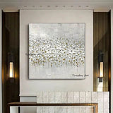 Handpainted Oil Painting Hand Painted Abstract Modern on Canvas Art Knife White Flower Canvas Painting For Bedroom Hotel Size