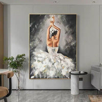 New Hand Painted Dancing Dancer Oil Painting on Canvas Dancing Flamenco Oil Painting