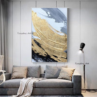 Gray Modern Abstract Hand Painted Oil Painting Canvas For For Living Office Home Room Decor