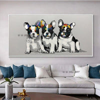 Abstract Modern Wall Hangings Pet Dogs Artwork Animal Paintings Canvas Wall Art For Children Room Decor