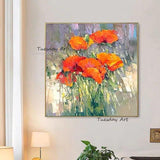 Oil Paintings Hand Painted Abstract Canvas Palette Knife Flowers Modern Decor Floral Wall Art Unframed