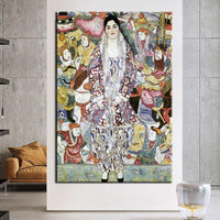 Hand Painted Portrait of Maria Beale Canvas Painting Gustav Klimt Oil Paintings Room