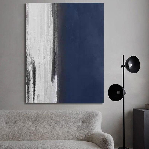 Blue Abstract Oil Painting Hand Painted Canvas Modern Art On Theative