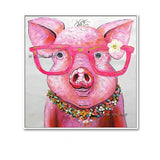 Hand Painted pig Monkey Canvas Oil Paintings Wall Art Home Animals for Kids Room home Decor