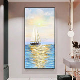 Hand Painted Knife Modern Oil Painting Wall Art Landscape Painting As