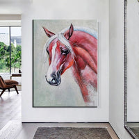 Hand Painted Oil Painting Abstract Animal Horses Wall Canvas Art For Modern Home Children Room Decor