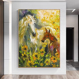 Hand Painted Horse Head Animal Wall Hanging Canvas Art Painting Artwork For Hotel Hall Decor