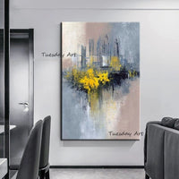 Hand Painted Oil Painting Impressions Urban Architecture Abstract Canvas Painting Modern Room