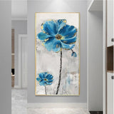 Hand Painted Art Oil Painting Hand Painted Textured Flower Abstract Wall Canvas Artwork Entrance Decor