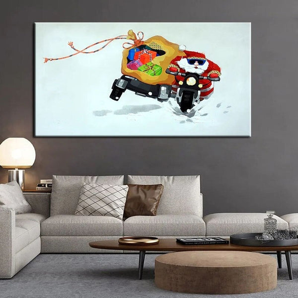 Hand Painted Oil Paintings Cartoon Characters Santa Claus Landscape Abstract Posterss
