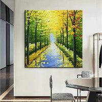 Hand Painted Oil Paintings Knife Street Landscape Abstract Wall Art Canvas Painting