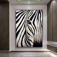 Hand Painted Oil Paintings Modern Abstract Animals Zebra Fashion On Canvas Wall Art