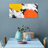 Modern painting Hand Painted Abstract Yellow Orange Canvas painting for Bedroom