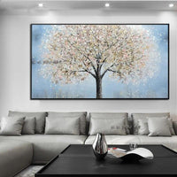 oil painting Wall Art Hand Painted Dream Silver Tree Painting Wall Art Bedroom