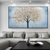 oil painting Wall Art Hand Painted Dream Silver Tree Painting Wall Art Bedroom