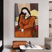 Hand Painted Portrait Oil Paintings People Woman Abstract On Canvas Wall Art Home Wall Decoration