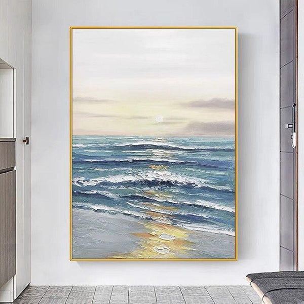 The Sunset Scenery Along The Coast Modern Hand Painted Abstract Artwork Oil Painting Canvas Painting