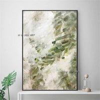 Design Modern Abstract Green Fresh Wall Hangings Hand Painted Minimalism Art Original