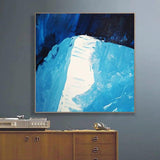 Hand-Painted Hand Painted Oil Painting Modern Simple Blue White Abstracts Home