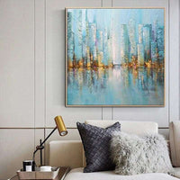 Abstract City Landscape Oil Painting Hand Painted on Canvas Modern Home Decor Wall Art Pictures for Living Room Building Posters