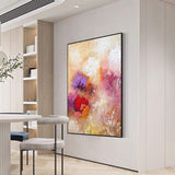 Abstract Beautiful Colorful Flower Hand Painted Oil Painting On Canvas Modern Mural Home Room