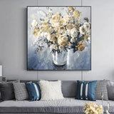 Hand Painted Oil Painting Hand Painted Knife Flower Canvas Painting Modern