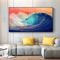 Modern Oil Painting Hand Painted Canvas Abstract Ocean Wave Landscape Decor As