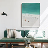 Wall Art Canvas Hand Painted Oil Paintings Sea Beach Beautiful Blue and Green Landscape Painting Decor As