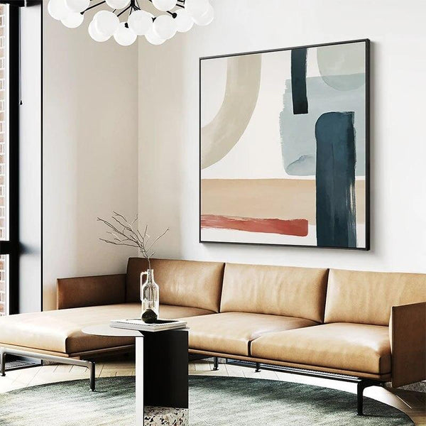 Hand Painted Abstract color block wall art Canvas Oil Painting Minimalist wall pictures