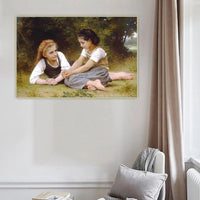 Hand Painted Oil Painting Sister William Adolphe Bouguereau Modern Canvas Wall Decors