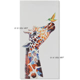 Graffiti Art Cute and Colorful Giraffes Canvas Oil Paintings Wall Art Hallway