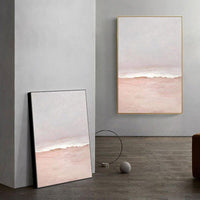 Hand Painted Pink Seascape Oil Painting On Canvas Mural Home Office Hand Painted Abstract