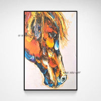 Hand Painted Abstract Wall Art Horse Minimalist Modern On Canvas Decorative