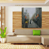 Hand Painted Oil Paintings Impression Retro Street People Abstract Painting Home Room Decoration Canvas