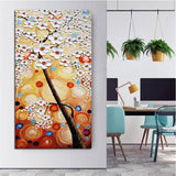 Hand Painted Knife Hyundai Classical Flowers Oil Painting Textured Acrylic Canvas Entrance Decors