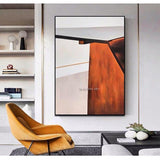 Hand Painted Golden Minimalist Abstract Painting Modern Art Modern Canvas Art High Quality