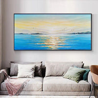 Hand Painted Abstract Landscape Sunrise Landscape Oil Painting On Canvas Hand Painted Beautiful Wall Mural