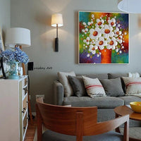 Hand Painted Modern Canvas Art Oil Painting Knife Flower Tree Painting For Home Hotel Decor