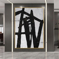 Hand Painted Abstract Modern Art Abstract Painting Canvas Painting Black and White Abstract Canvas Art