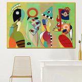 Hand Painted Modern Canvas Oil Painting Vassily Kandinsky Abstract For Home Room Decorative