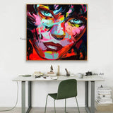 Abstract Hand Painted palette knife portrait Sexy woman face oil painting on Canvas wall Art Home decor