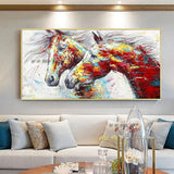 Hand Painted Abstract Wall Art Horse Minimalist Modern On Canvas Decorative For Living