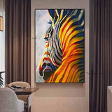 Modern Abstract Art Zebra Hand Painted Oil Painting on Canvas Bedroom