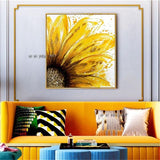 Sunflower Design Art Hand Painted Abstract Floral Textured Abstract Wall Painting Artwork Home