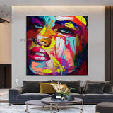 Palette Knife Face Painting Portrait Impasto Figure On Canvas Hand Painted Francoise Nielly Style Art For Decoration