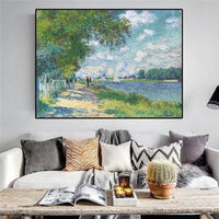 Hand Painted Impressionism Claude Monet The Seine At Argenteuil Oil Painting for