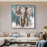 Modern Children Room Decoration Hand Painted Abstract Elephant Oil Painting Wall Canvas Art Animal Paintings Pieces Artwork