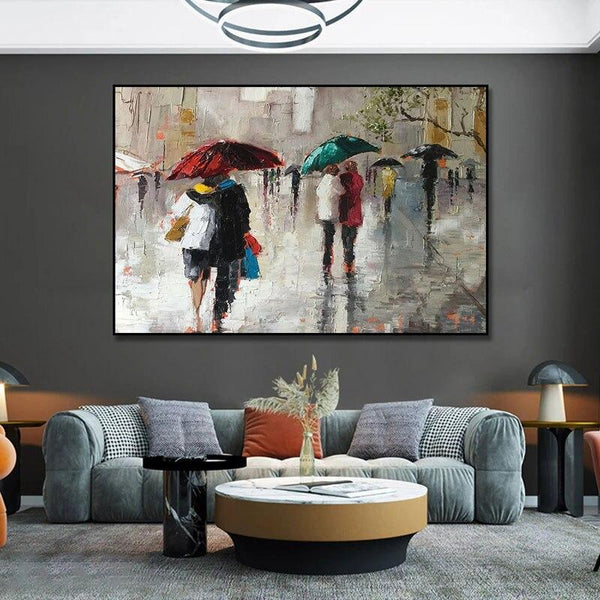 Hand Painted Modern Impression Landscape Abstrac Hand Painted People Oil Painting Painting Canvas