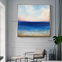 Hand Painted Oil Painting Hand Painted impression Sea view Abstract On Canvas Wall Art